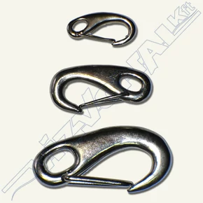 Karabiner, torziós rugóval 50 mm